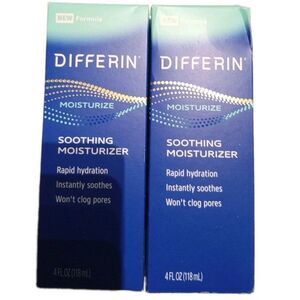 (2) Differin Moisturize soothing moisturizer 4 oz Set Rapid Hydration NEW